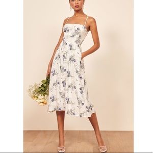 Reformation White Rosehip Midi Dress-New with tags